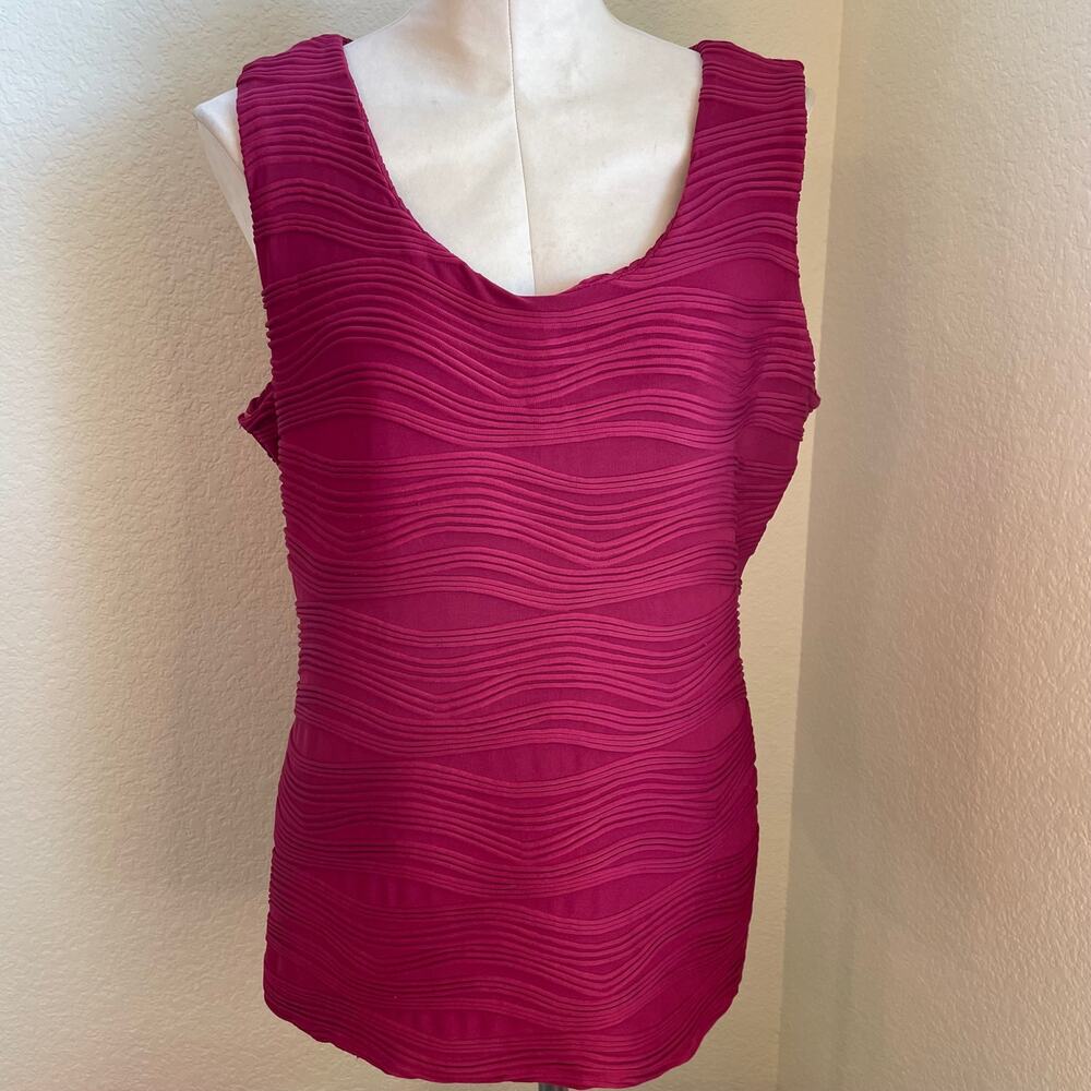 Cocomo magenta ribbed blouse womens XL